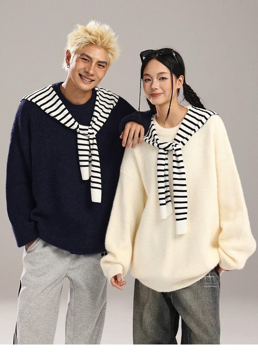 Suéter de punto estilo americano relajado para hombre S0023