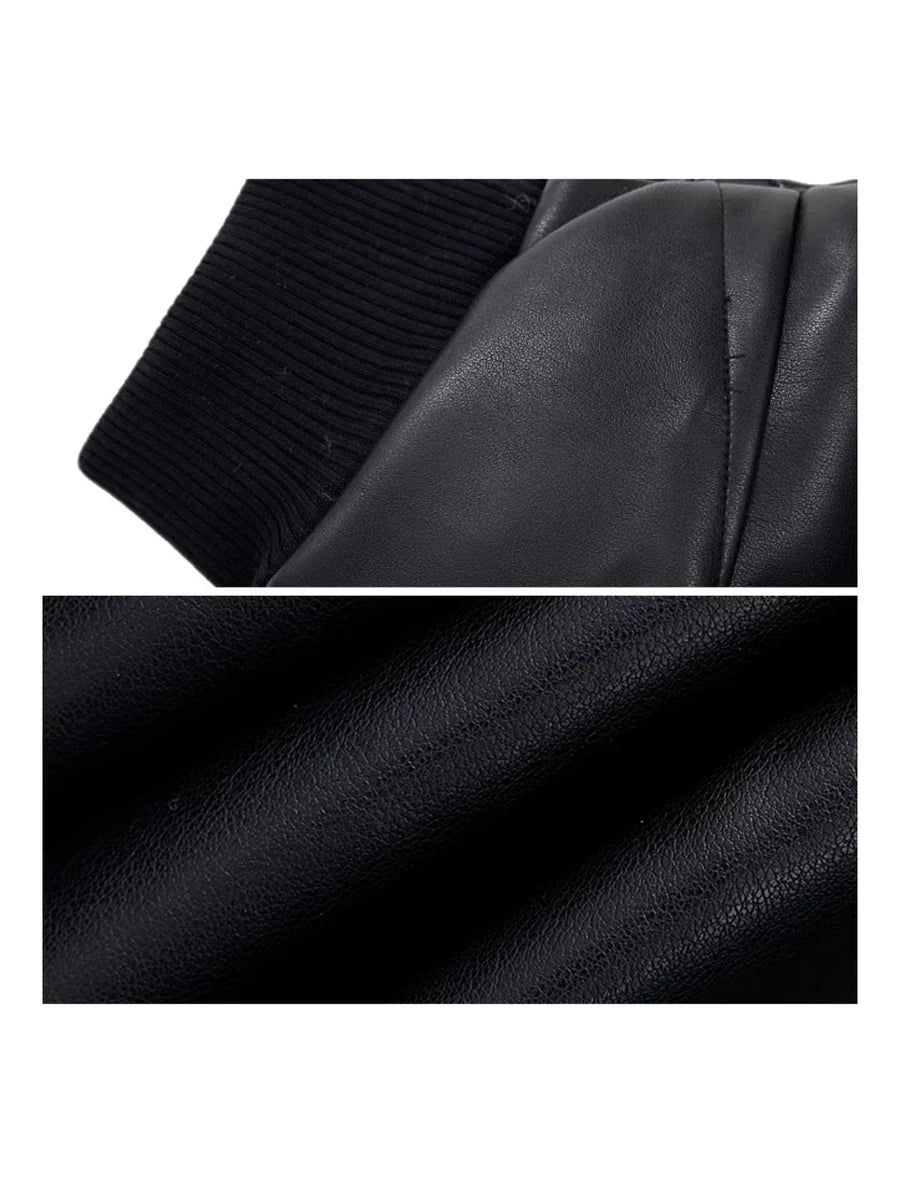 COTTON LEATHER JACKET T0090