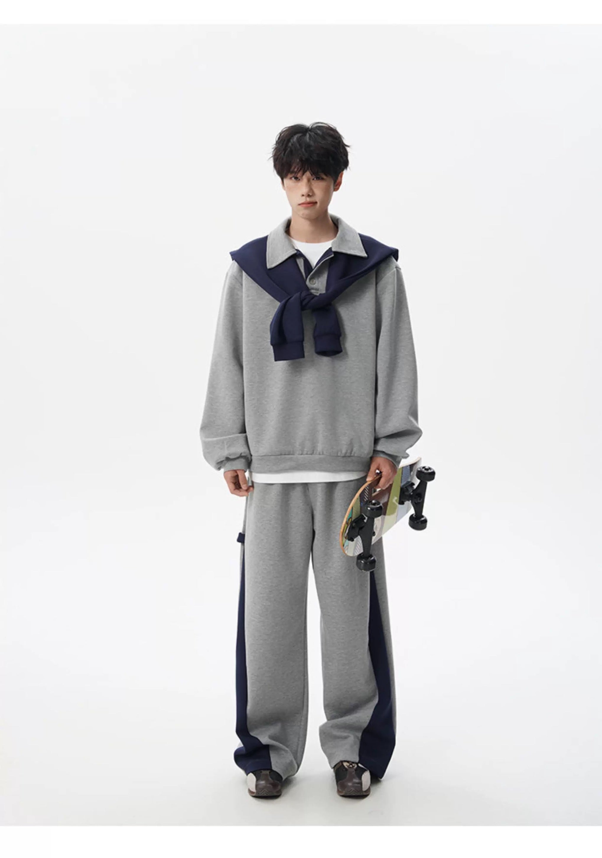 Vintage American Shawl Collar Pullover Hoodie – Retro Loose Fit Streetwear Sweatshirt S0040