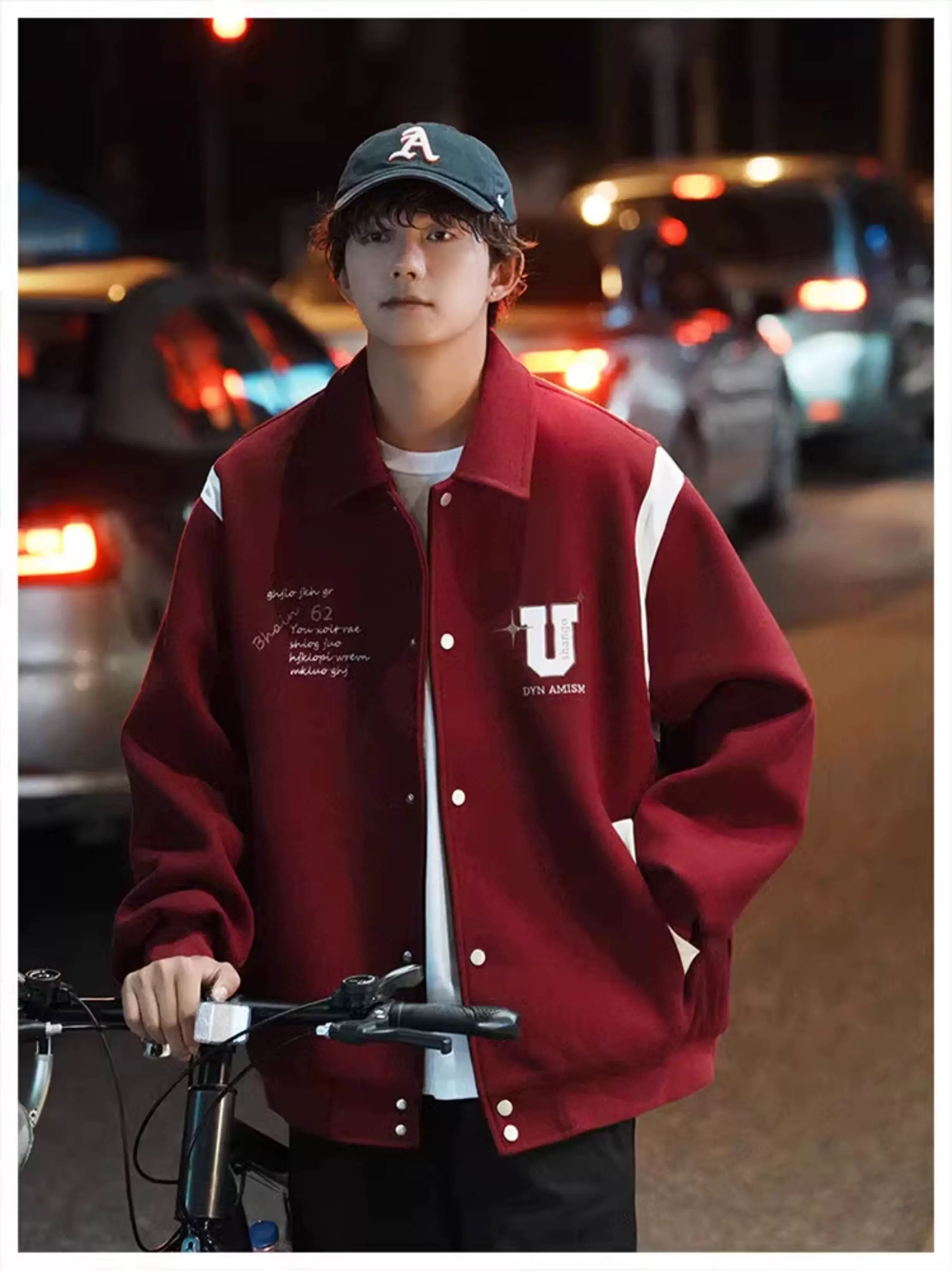 Chaqueta corta de lana – Prenda de abrigo vintage estilo urbano americano T0024