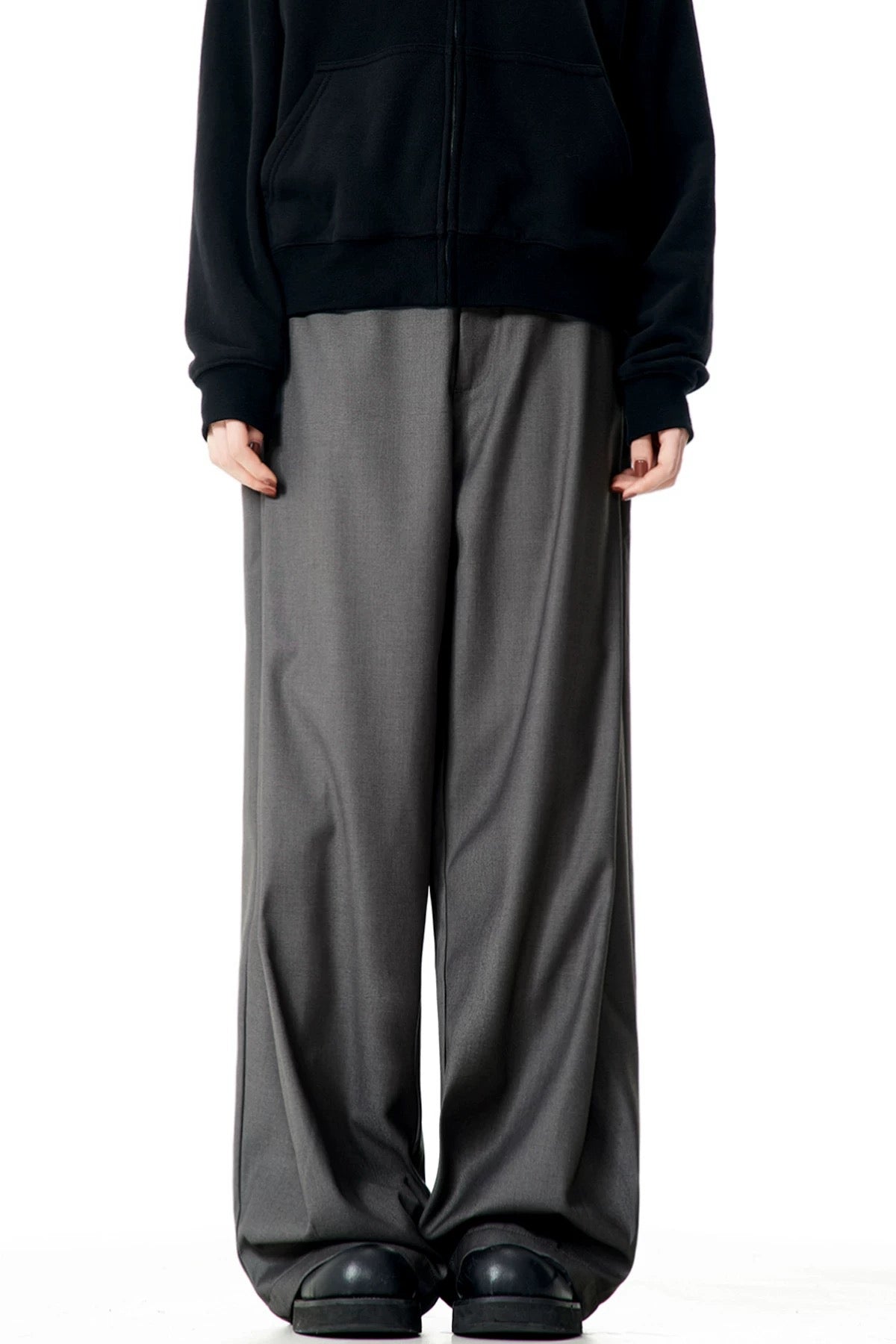 Men’s Wide-Leg Casual Pants – Relaxed Fit Minimal Streetwear Trousers B0064