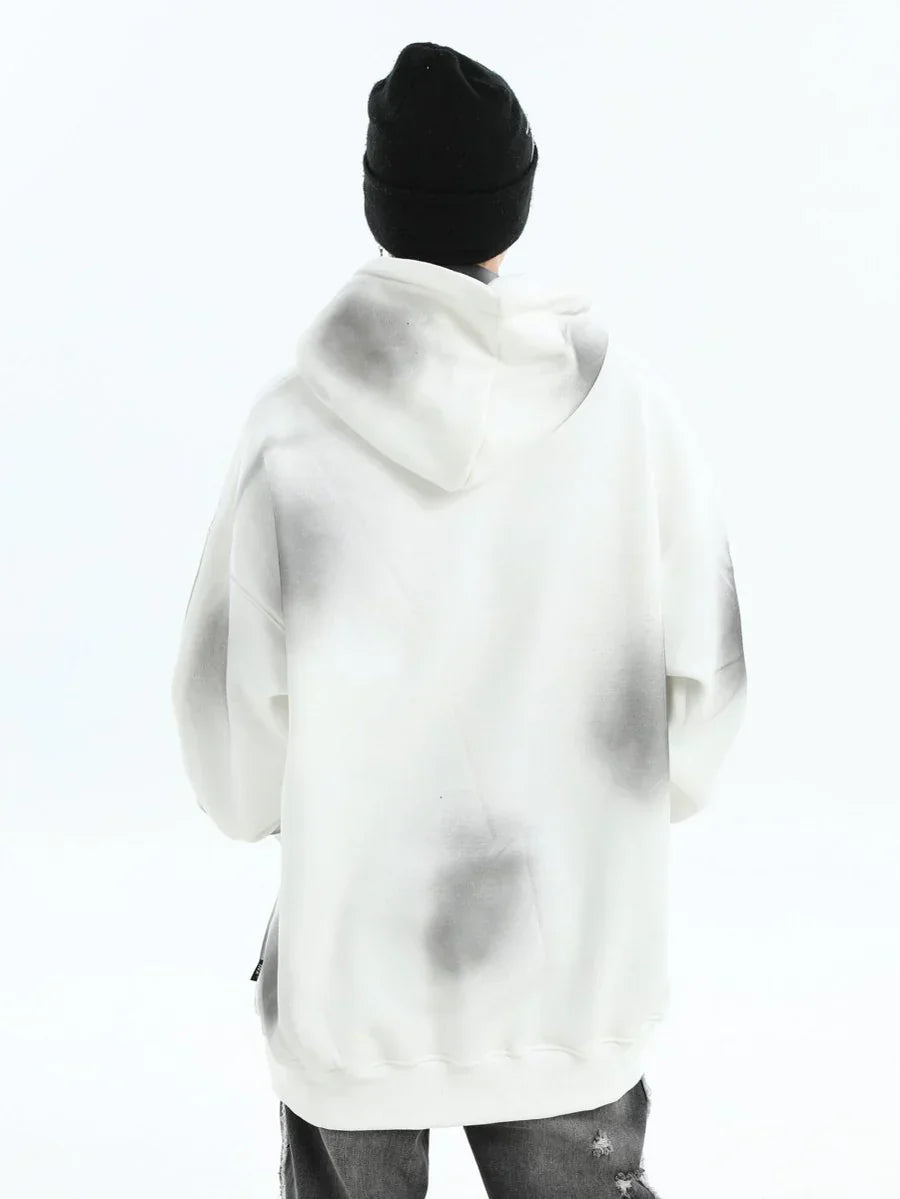 [INSstudios] SPRAY PAINT LOGO LOOSE HOODIE S0206