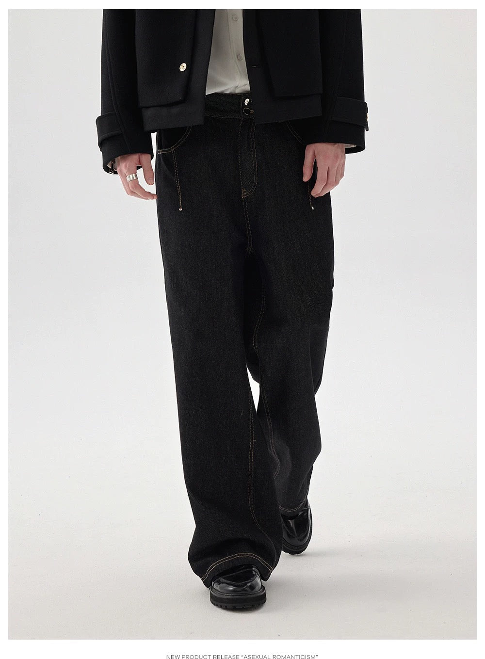 Men’s Vintage American Wide-Leg Denim Jeans B0017