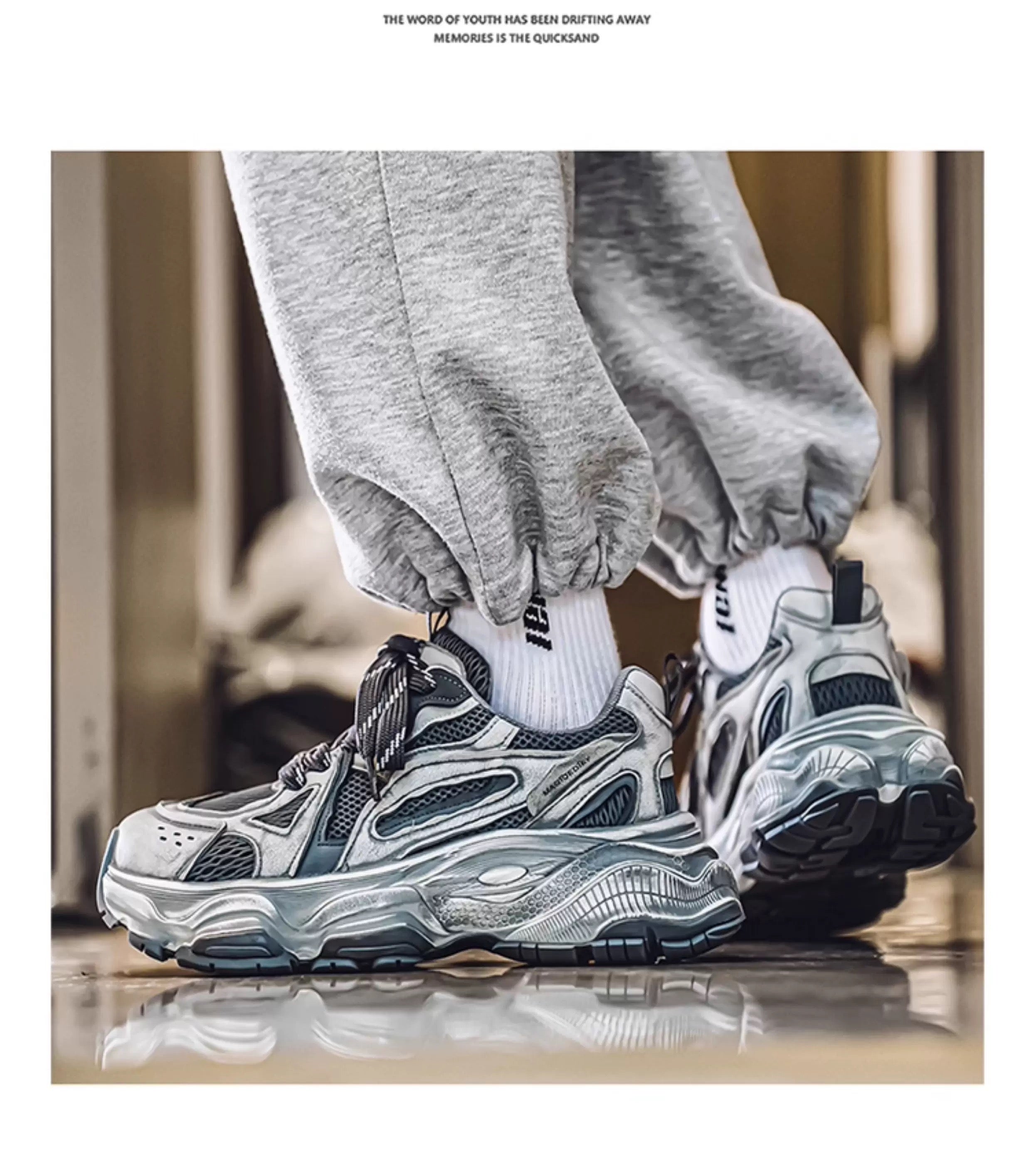 Zapatillas deportivas retro gruesas para hombre, zapatos casuales de moda para papá, zapatillas para correr de suela suave y modernas S0015