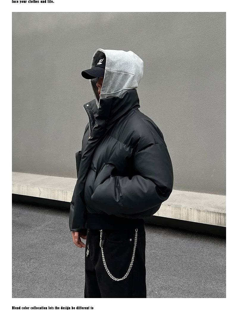 Chaqueta acolchada corta de corte limpio para hombre – Abrigo de invierno American Minimal Street T0148