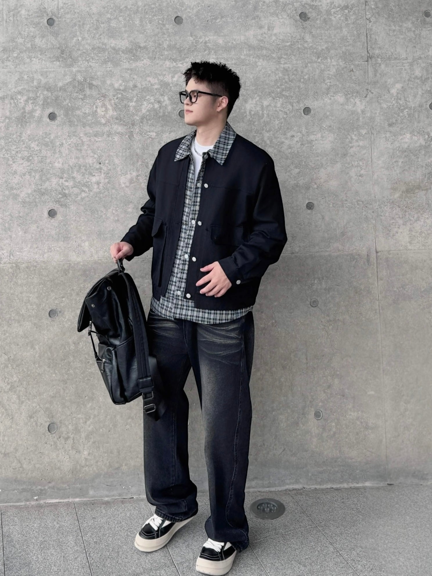 WASHED DRAPE STRAIGHT JEANS B0185