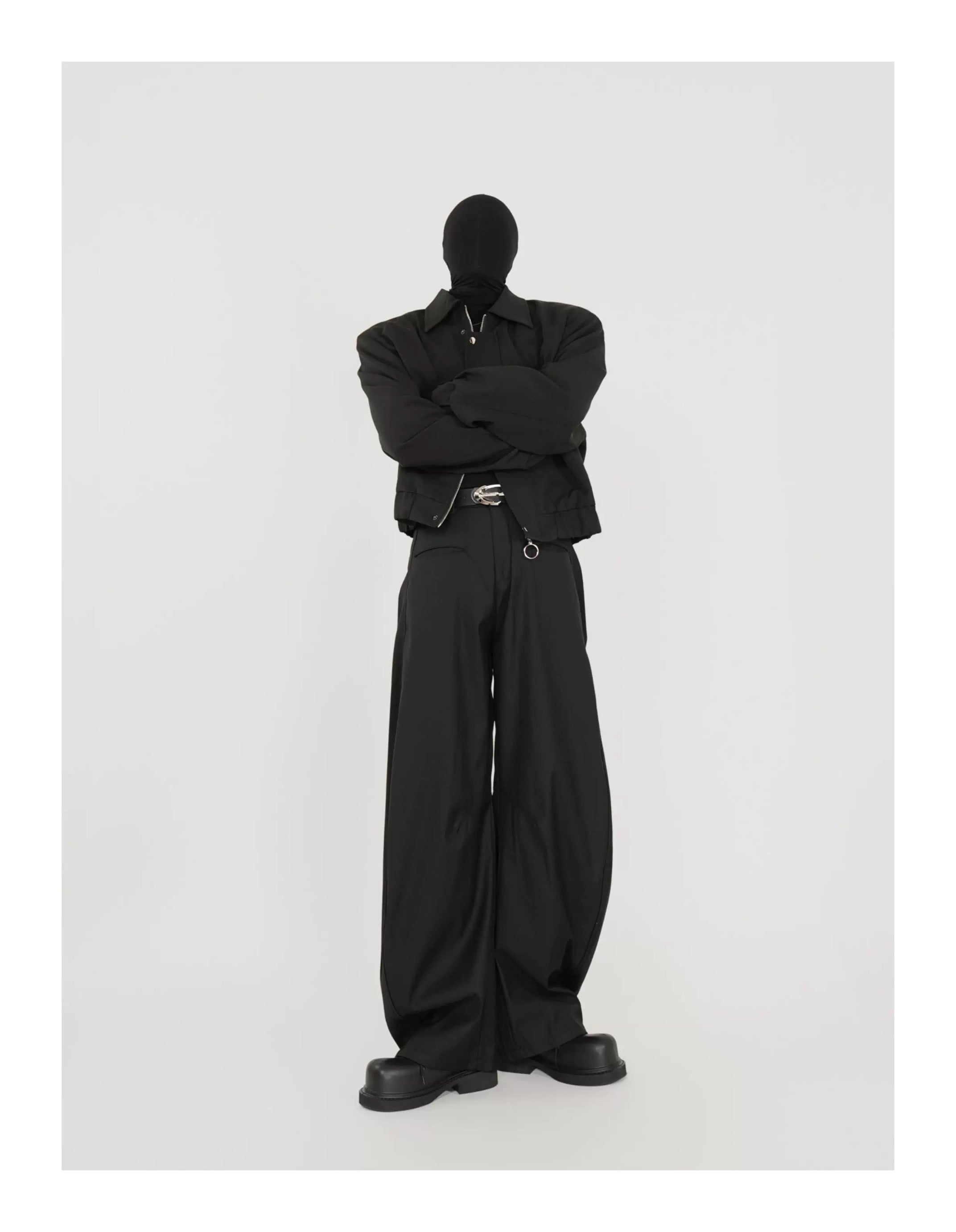 Men’s American Vintage Curved-Cut Trousers – Loose Fit Retro Streetwear Pants B0091