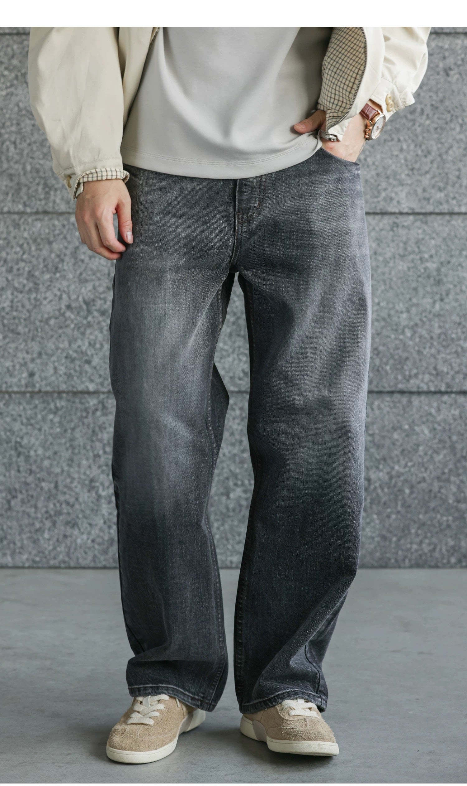 Men’s Retro American Raw Denim Jeans B0033