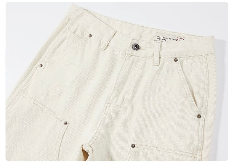 Men’s Off-White Retro Denim Cargo Pants – American Vintage Workwear Style B0075