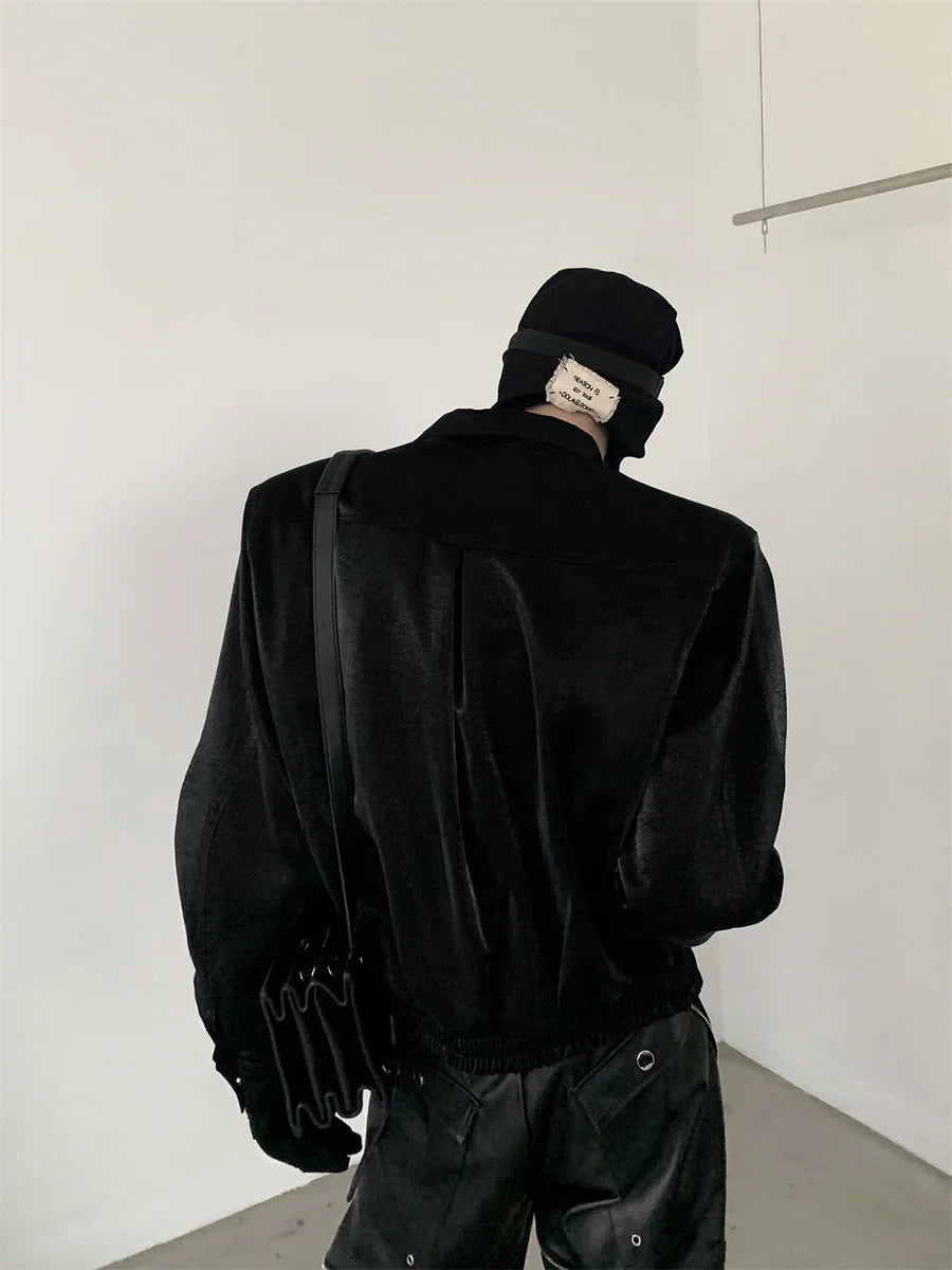 SHOULDER PADS SILHOUETTE LAPEL SHORT JACKET T0107