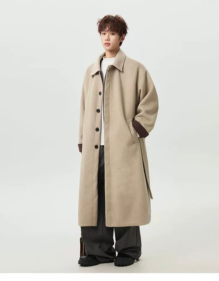 Abrigo de lana de oveja premium para hombre T0250