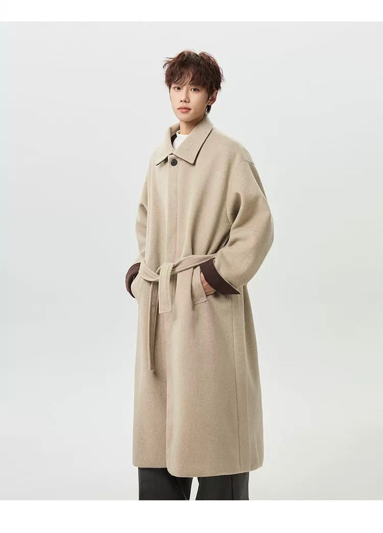 Abrigo de lana de oveja premium para hombre T0250