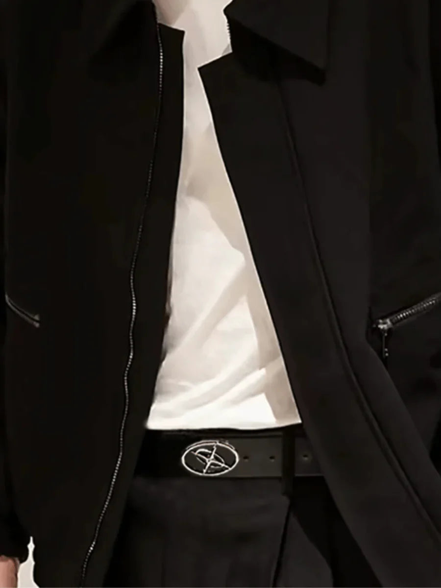 METAL BLACK TRENDY ADVANCED DESIGN SENSE BELT A0053