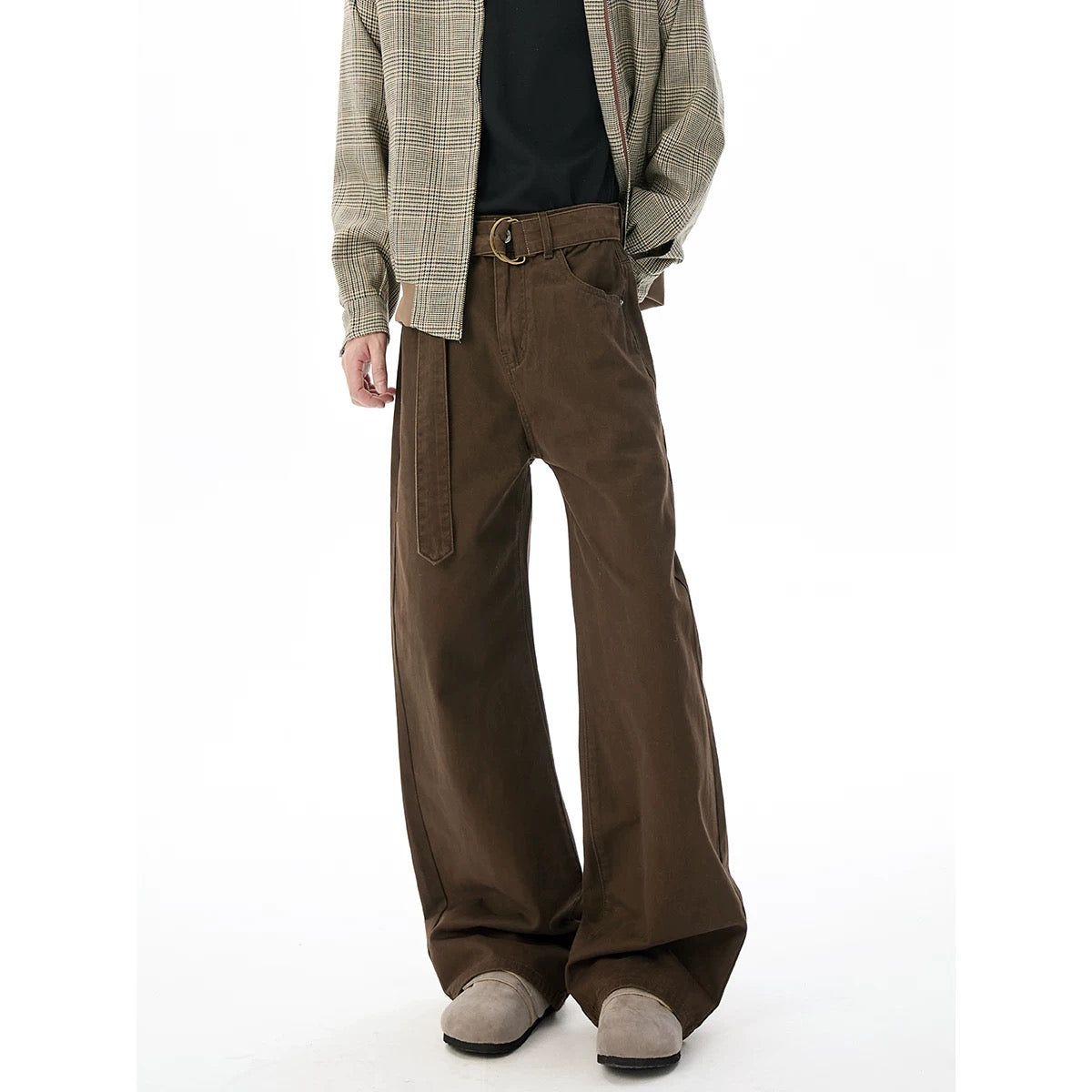 Men’s Vintage Clean Fit Cargo Pants – Loose Straight Utility Street Trousers B0067