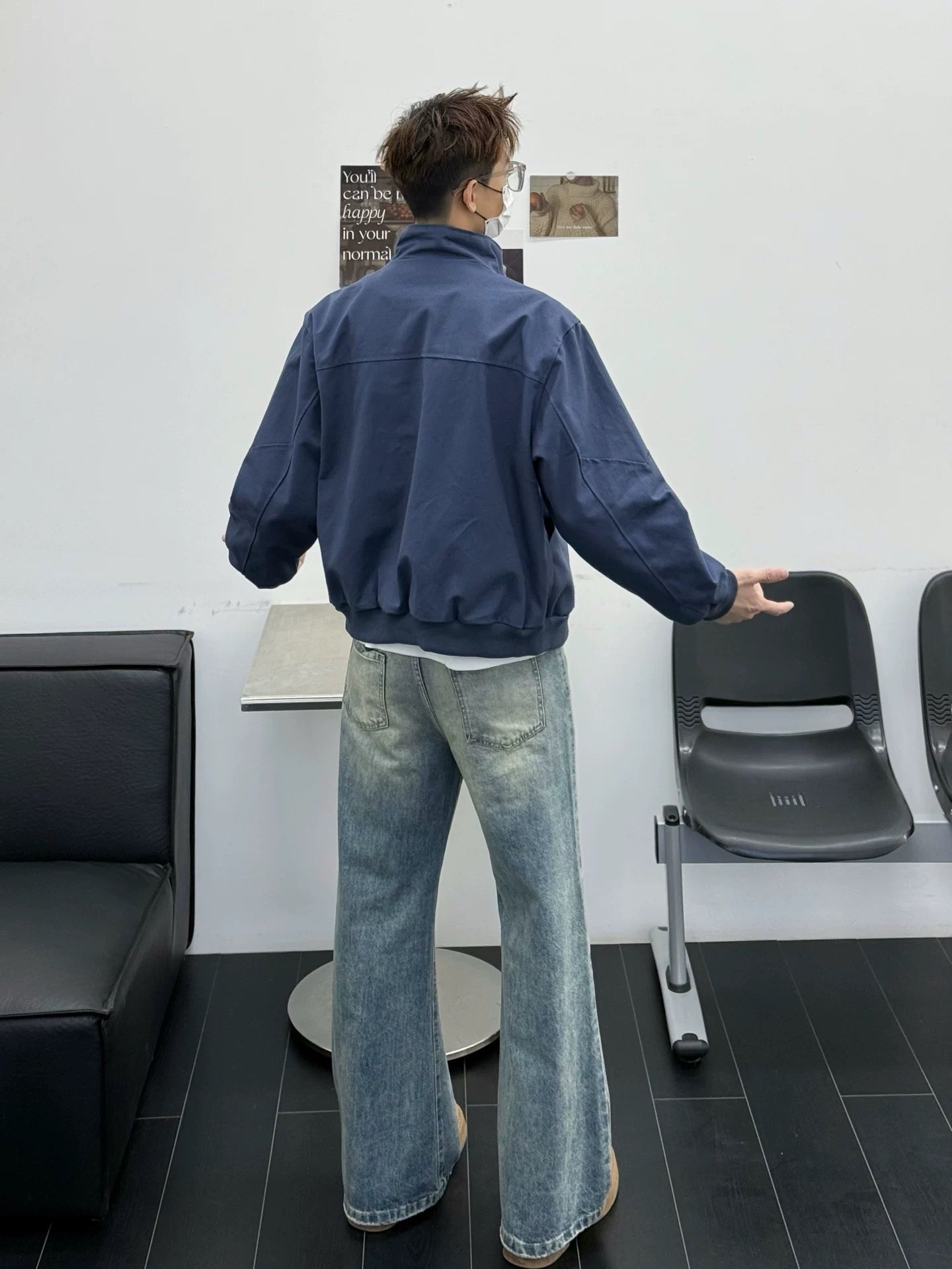 Men’s Stand Collar Jacket – Minimal Clean Fit Streetwear Outerwear T0166