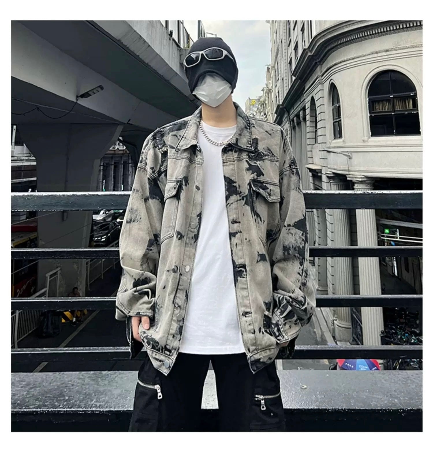 Men’s American Tie-Dye Denim Jacket – High Street Vintage Streetwear Outerwear S0057