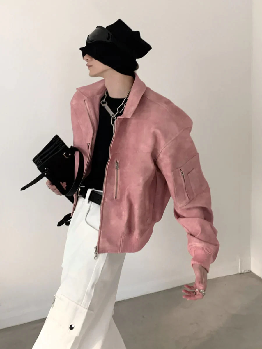 WASHED FROSTED LEATHER JACKETT0108