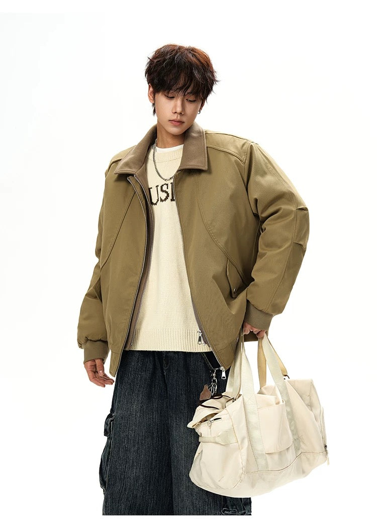 Men’s Designer Contrast Splice Lapel Jacket T0252