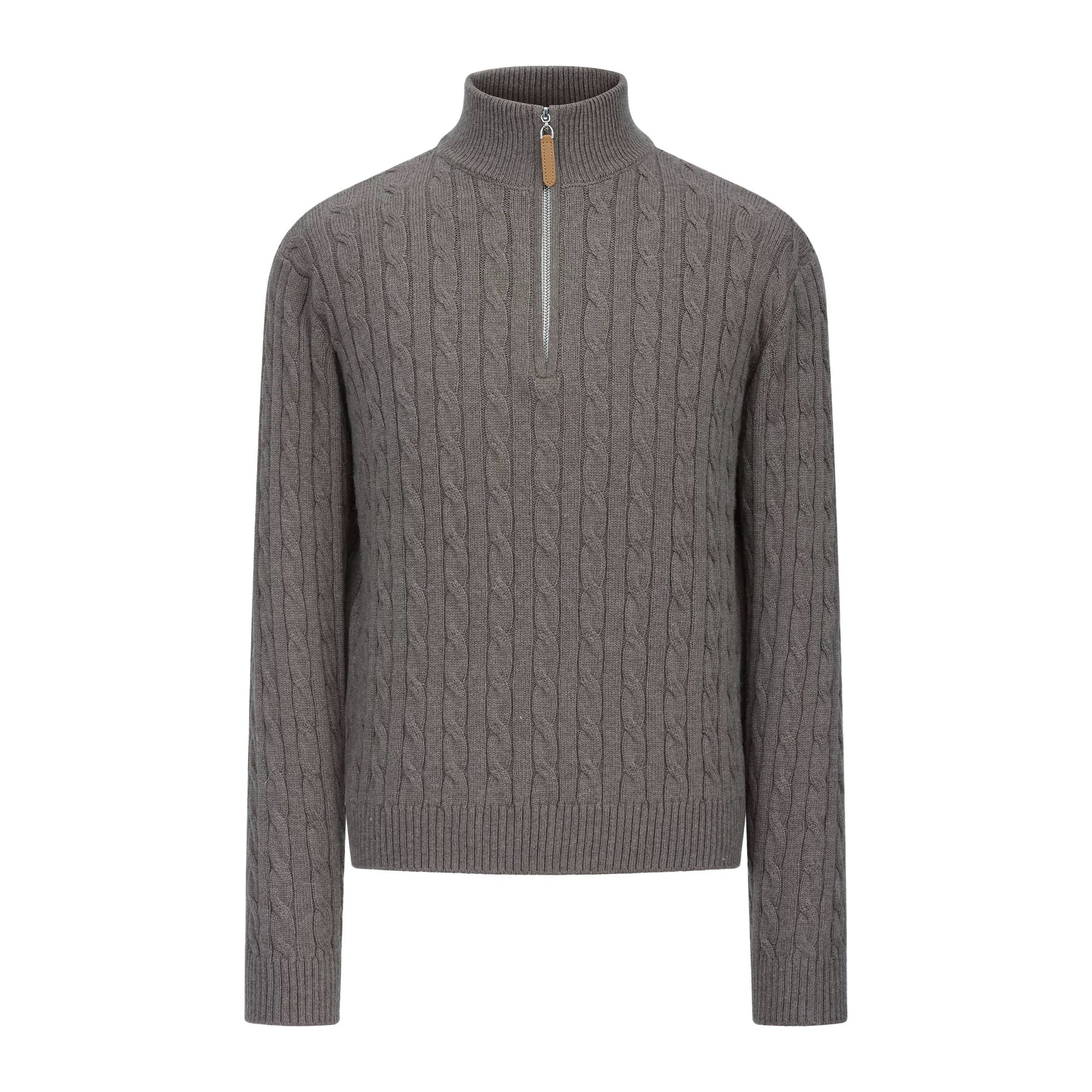 [FLAT ROOM] CABLE KNIT HALF-ZIP WOOL SWEATER S0187