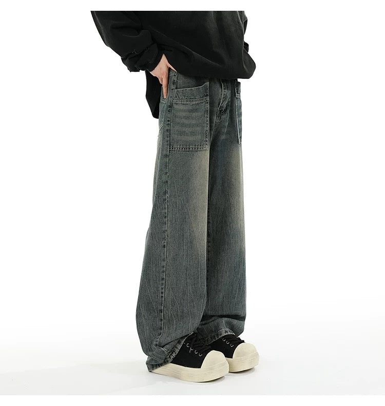 Vaqueros de calle americanos: pantalones holgados vintage B0039