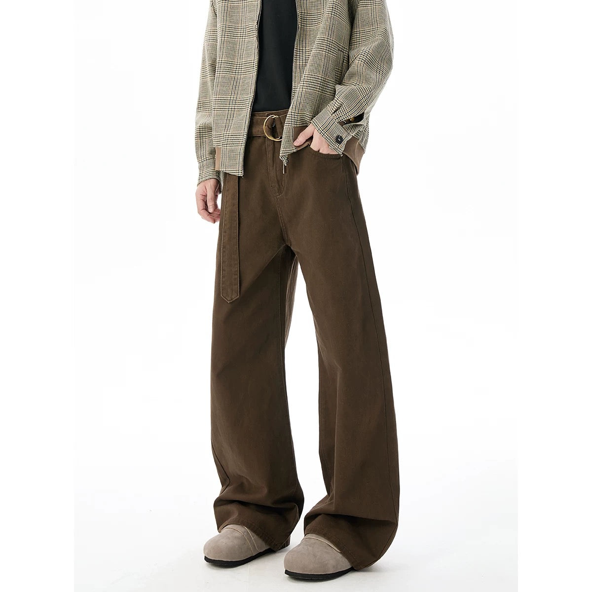 Men’s Vintage Clean Fit Cargo Pants – Loose Straight Utility Street Trousers B0067