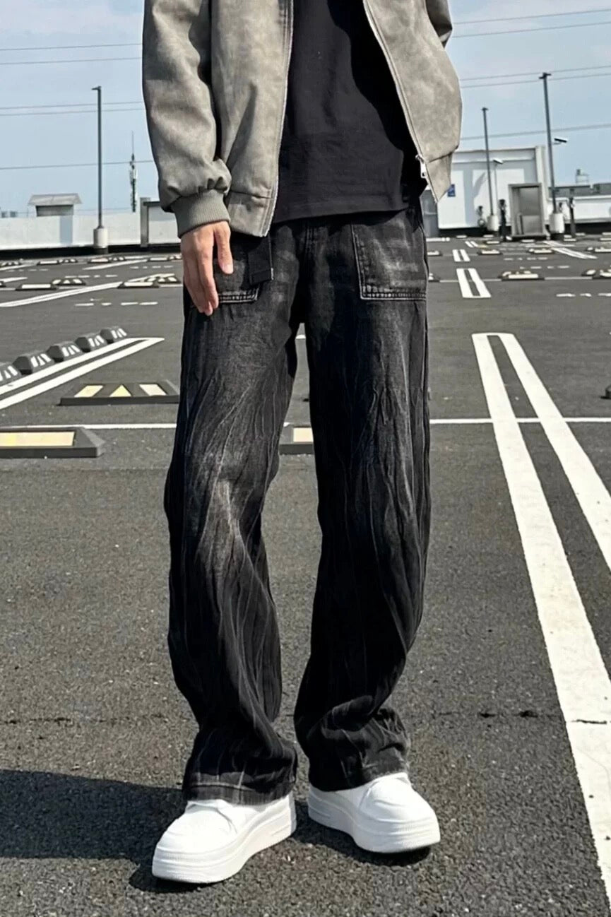 Vaqueros de calle americanos: pantalones holgados vintage B0039