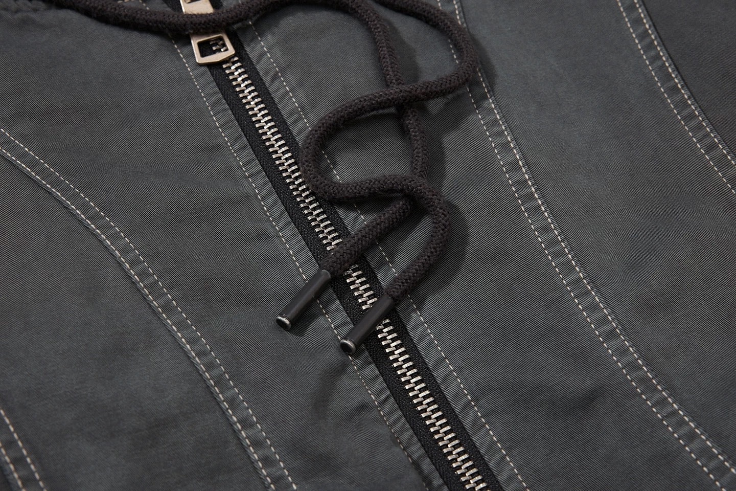 Men’s Layered Bomber Jacket – Faux Two-Piece Streetwear Flight Coat T0051