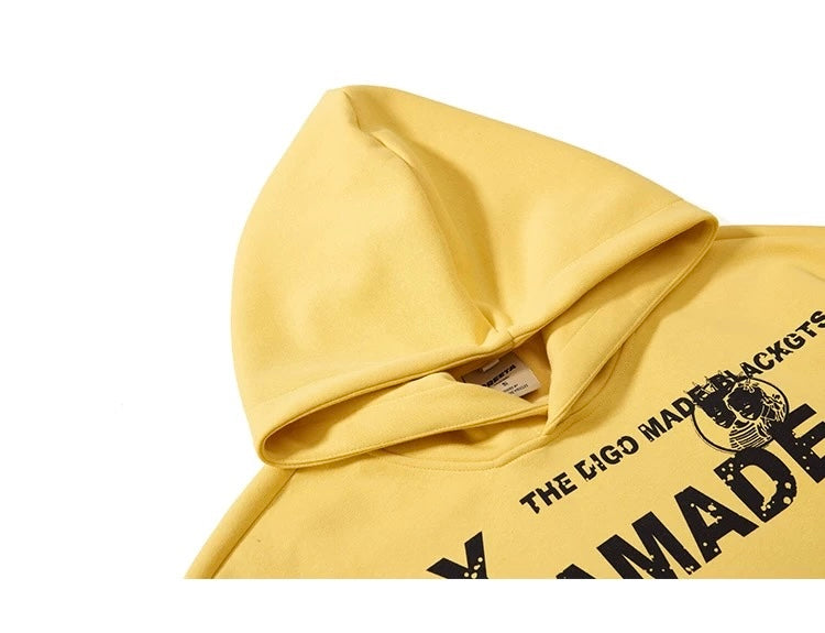 Men’s Vintage Minimalist Hoodie – American Retro Streetwear Pullover with Unique Design S0053