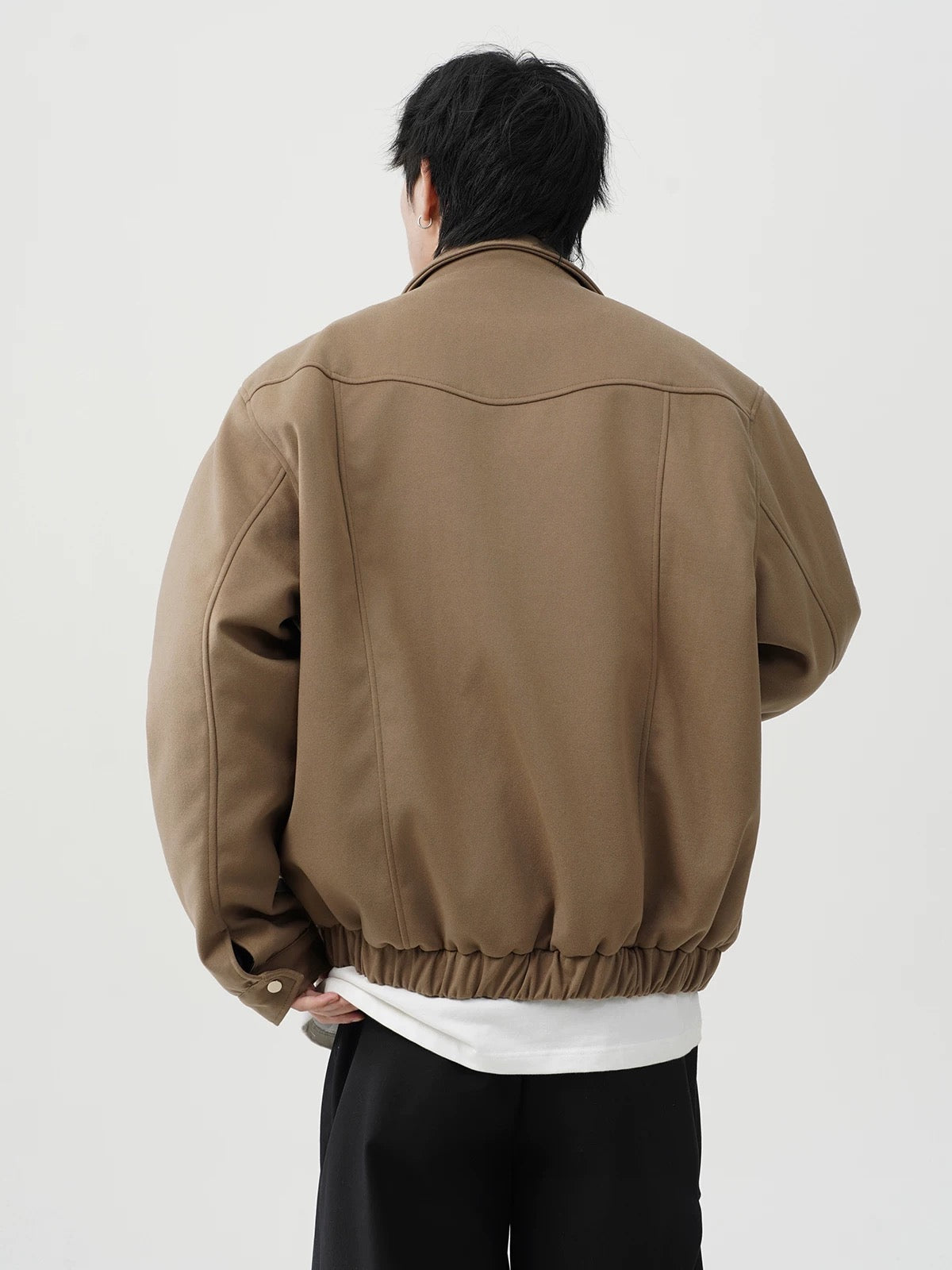 Chaqueta acolchada vintage americana – Abrigo retro de algodón con cuello vuelto para hombre T0022