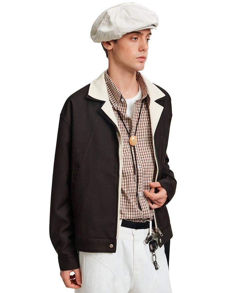 Men’s Deconstructed Layered Jacket – Vintage Minimal Street Outerwear T0058