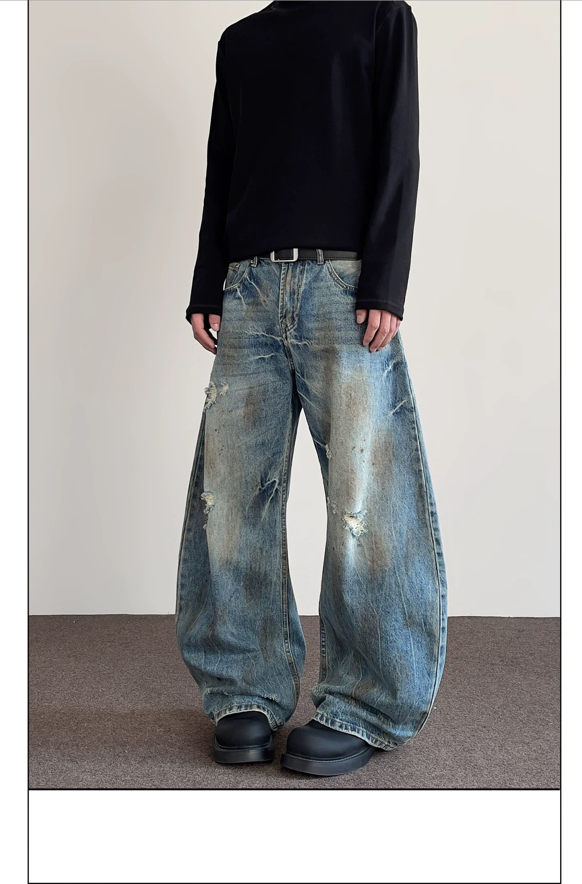 Men’s American Vintage Wide-Leg Denim Jeans B0021