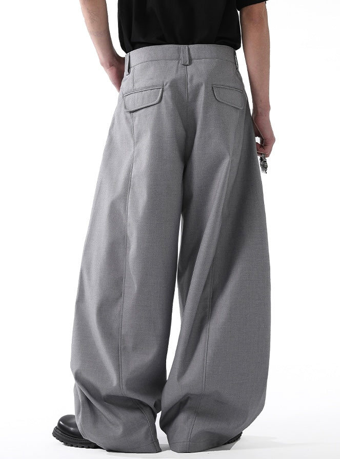 DRAPED PLEAT WIDE TROUSERS B0158