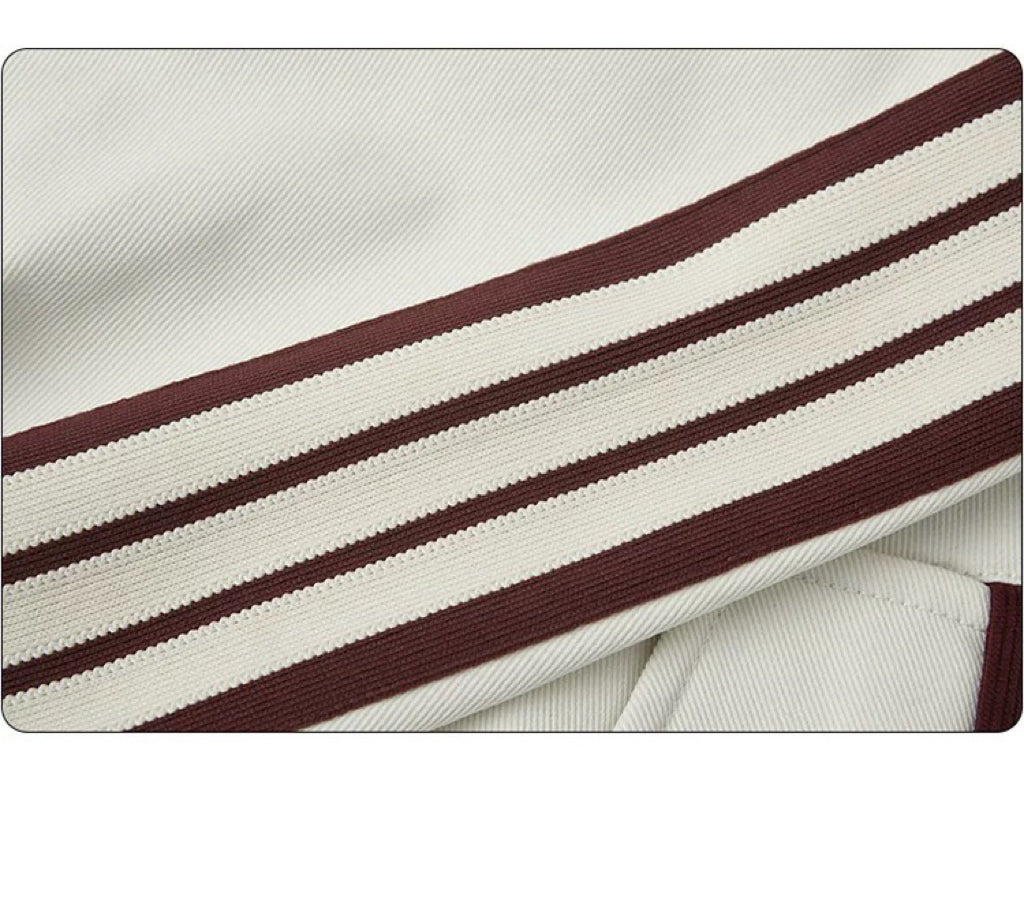 Chaqueta unisex vintage a rayas – Ropa de calle retro americana T0082