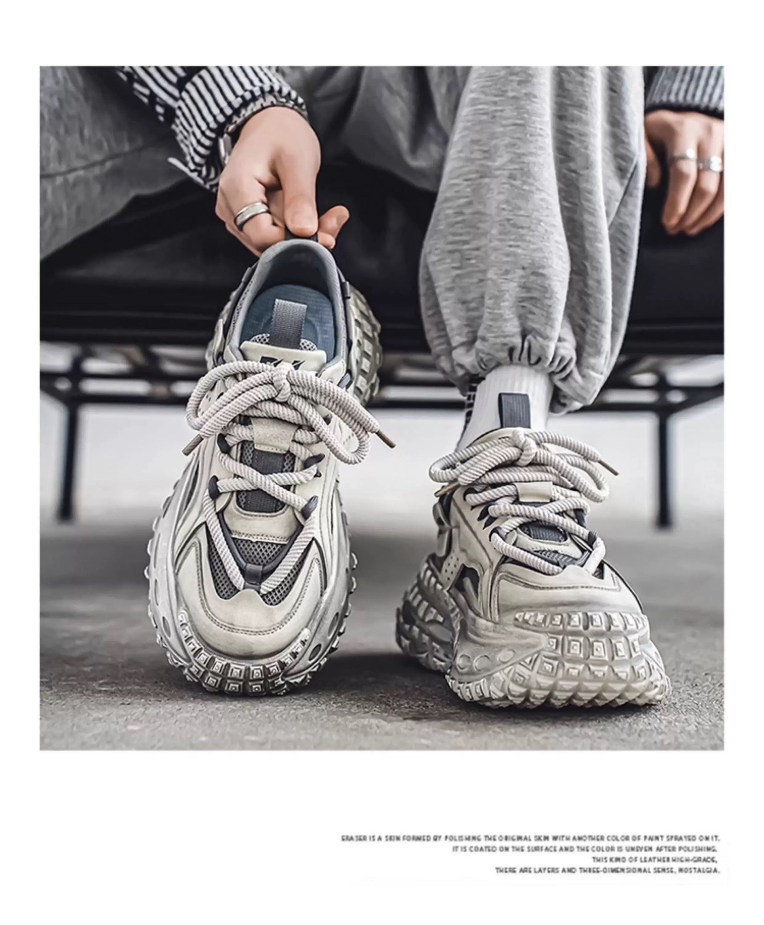 Zapatillas deportivas gruesas para hombre, zapatos de plataforma con suela de neumático, estilo urbano, informales, para correr, 2025