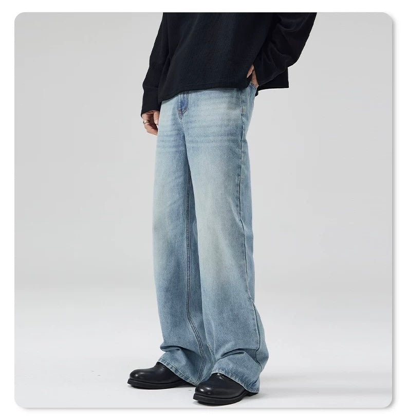 Vaqueros desgastados azul claro para hombre – American Vintage Pantalones vaqueros rectos B0083