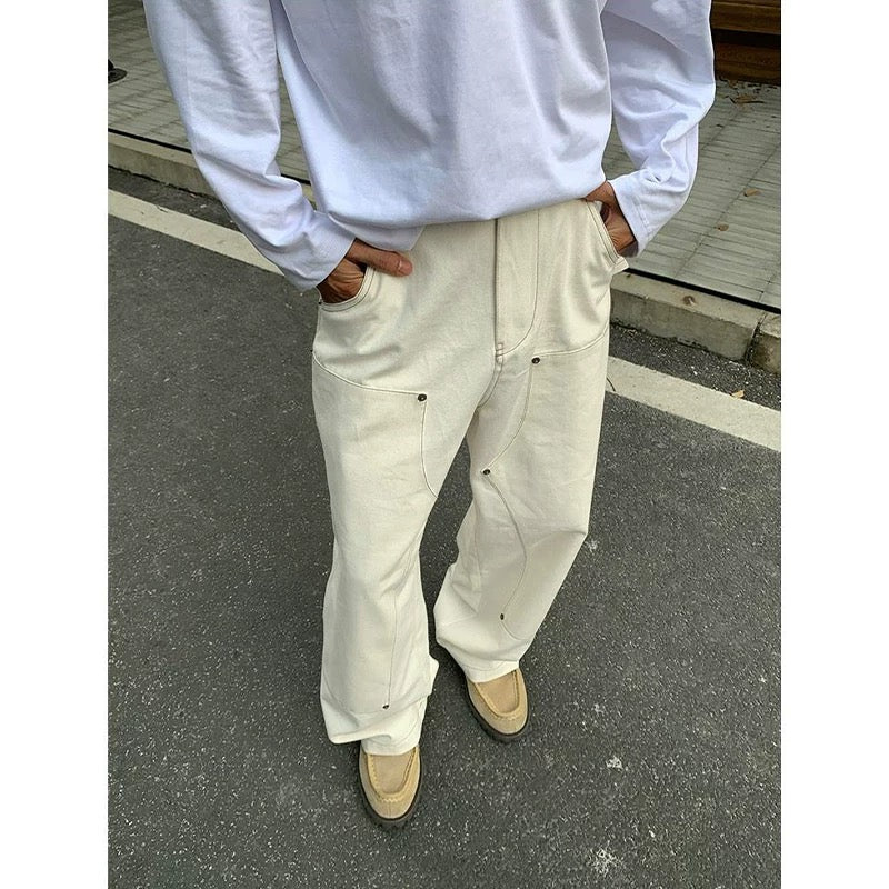 Men’s Off-White Retro Denim Cargo Pants – American Vintage Workwear Style B0075