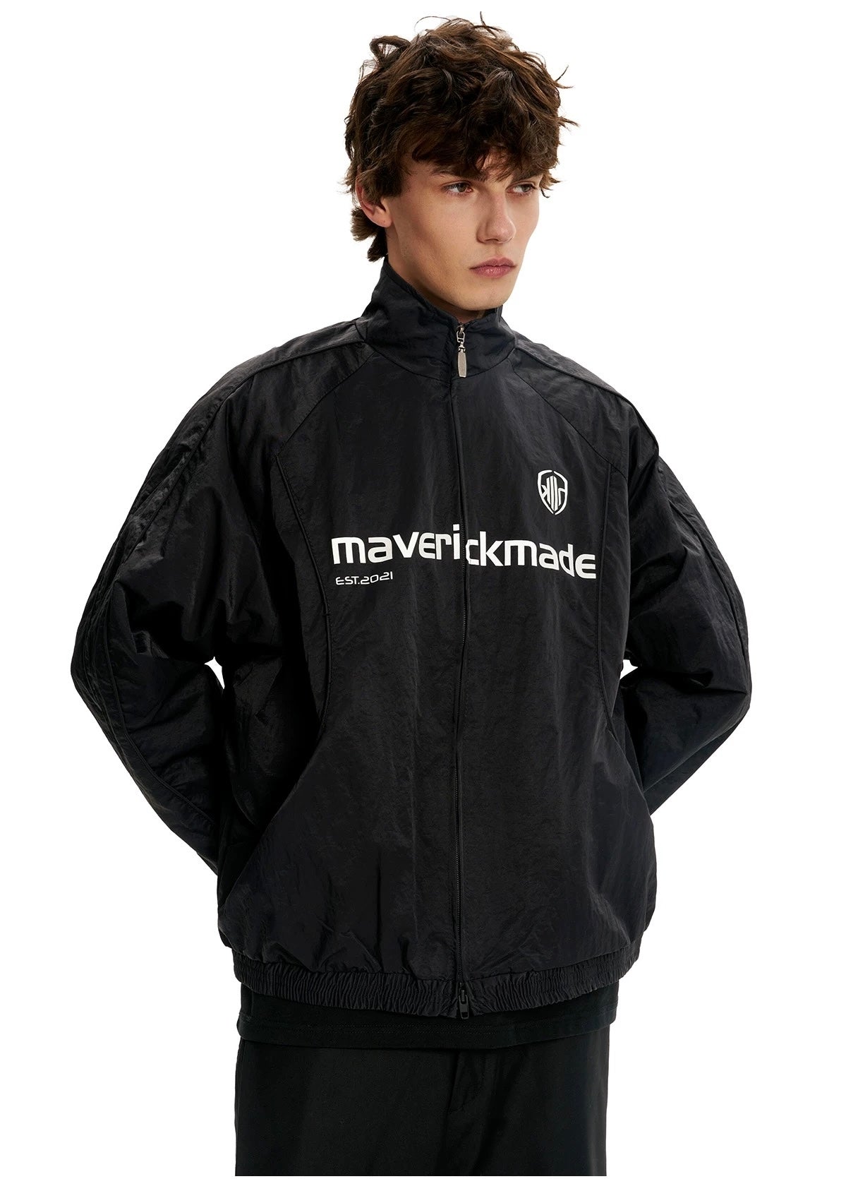 American Letter Print Jacket – Vintage Streetwear Varsity Zip Jacket T0026