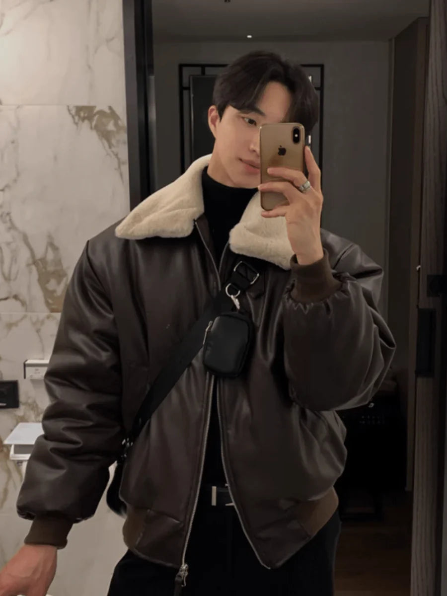 KOREAN LAMB WOOL COTTON COAT JACKET T0106