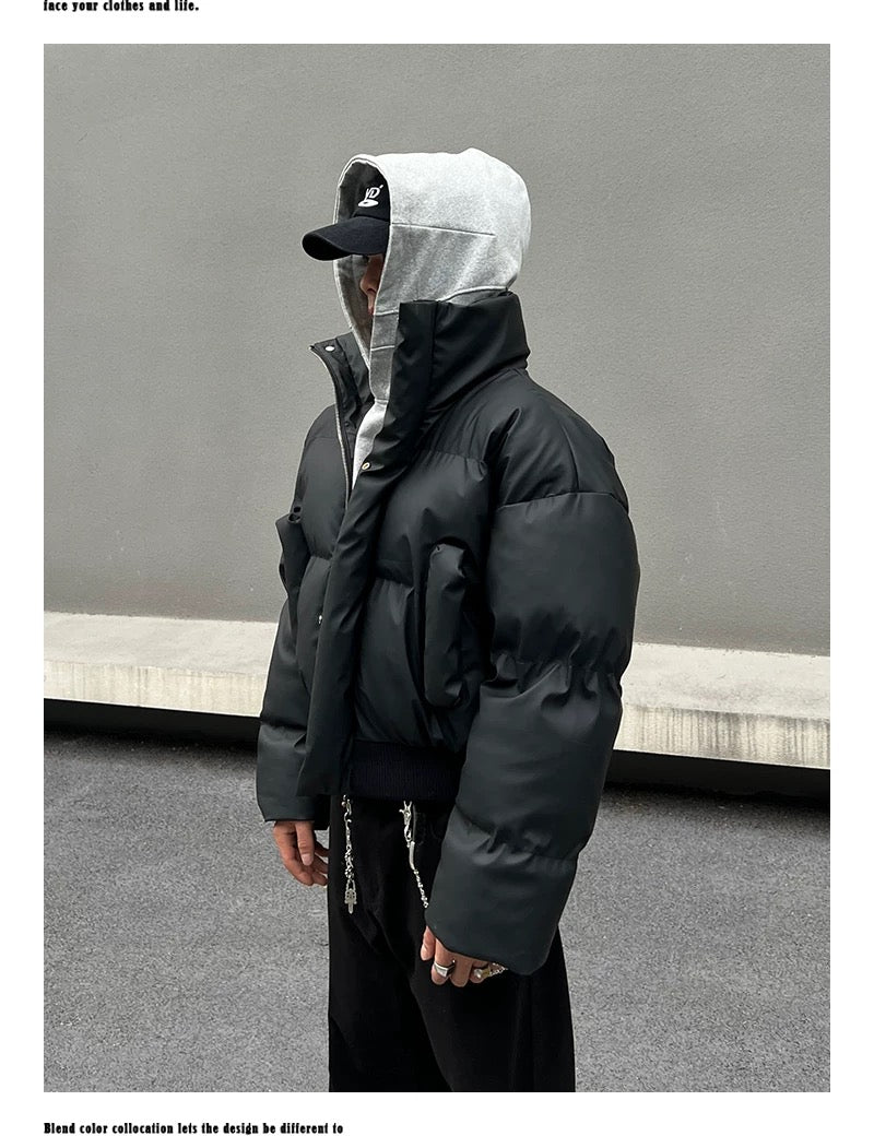 Chaqueta acolchada corta de corte limpio para hombre – Abrigo de invierno American Minimal Street T0148