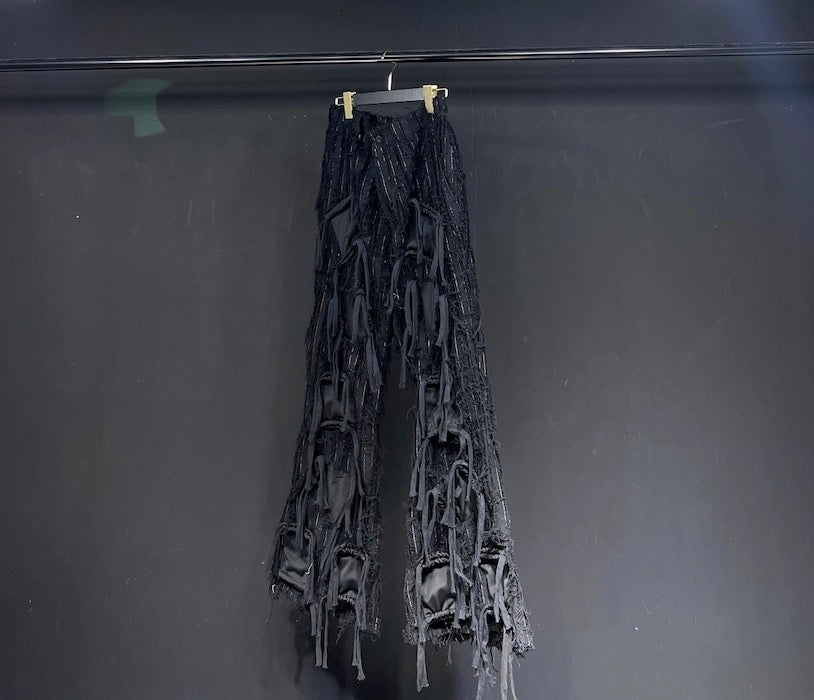 Men’s Original Design Heavywork Flared Cargo Pants Multi-Pocket Stacked Remake Trousers Streetwear B0098