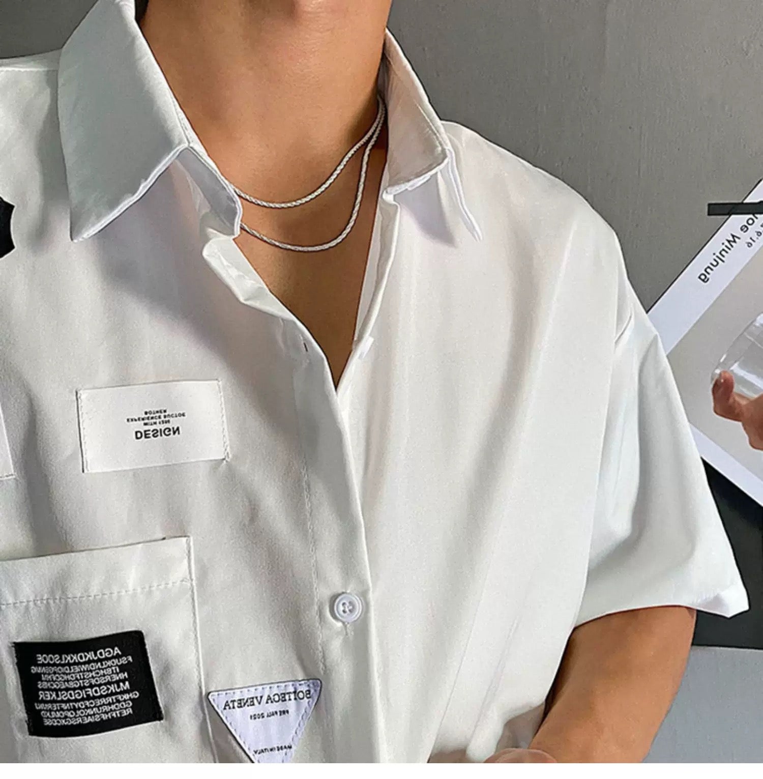 Collar unisex Galaxy Shine | Cadena minimalista de lujo con acabado arena brillante O0008