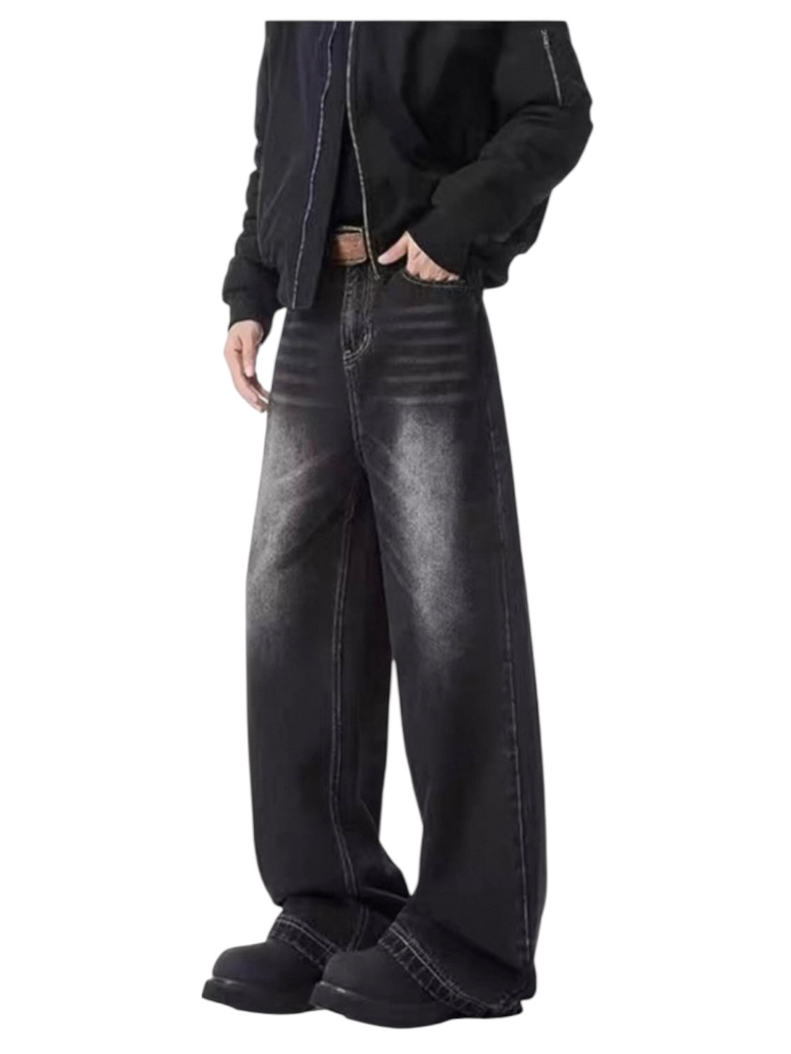 [GRACERUB] DIRTY FLARE-CUT JEANS B0312