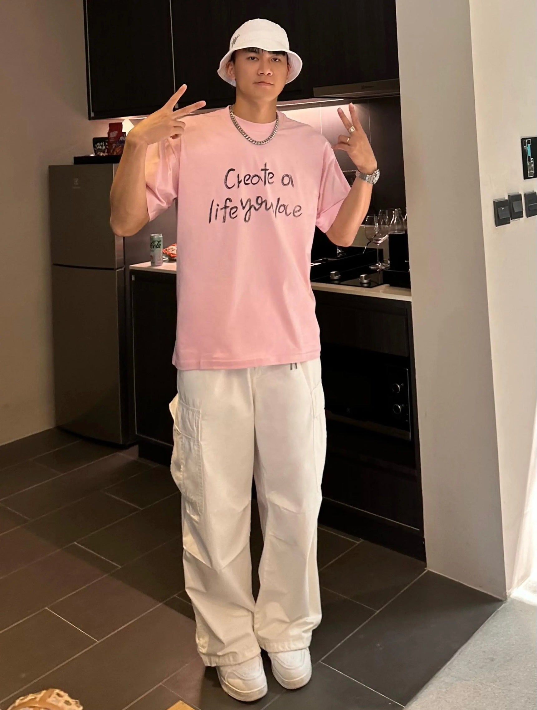 Men’s American High Street Wide-Leg Cargo Pants – Loose Fit Straight Utility Trousers B0054