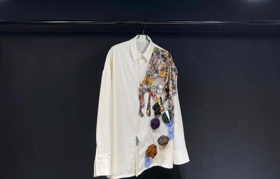 Men’s Original Design Loose Linen Shirt White Lightweight Long Sleeve Casual Base Top T0063