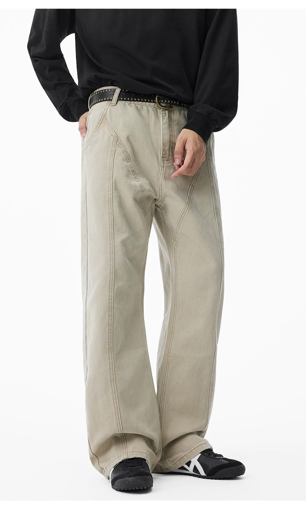 Men’s Vintage American Wide-Leg Denim Jeans B0012