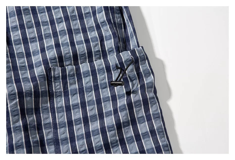 Men’s Layered Polo Sweatshirt – Air Layer Fabric Retro Street Pullover B0063