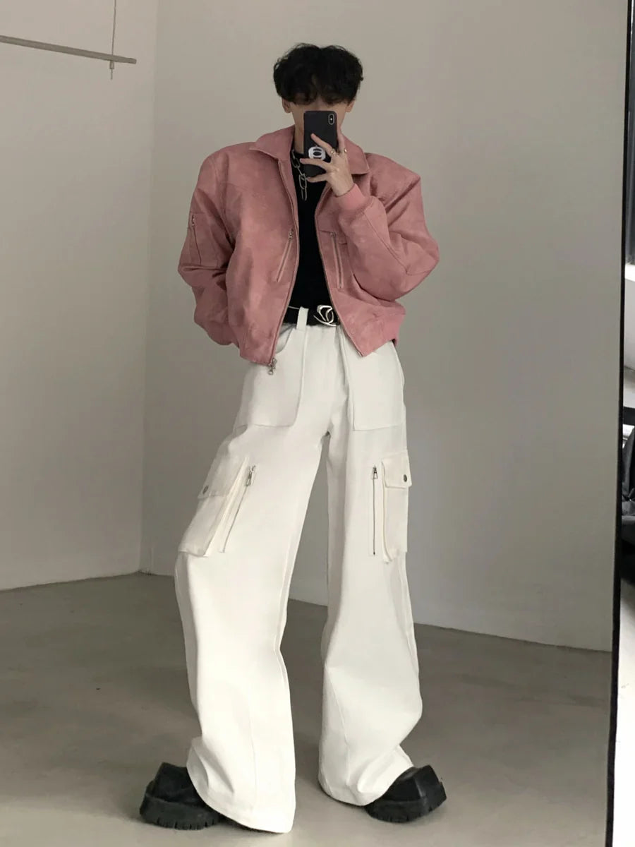 WASHED FROSTED LEATHER JACKETT0108