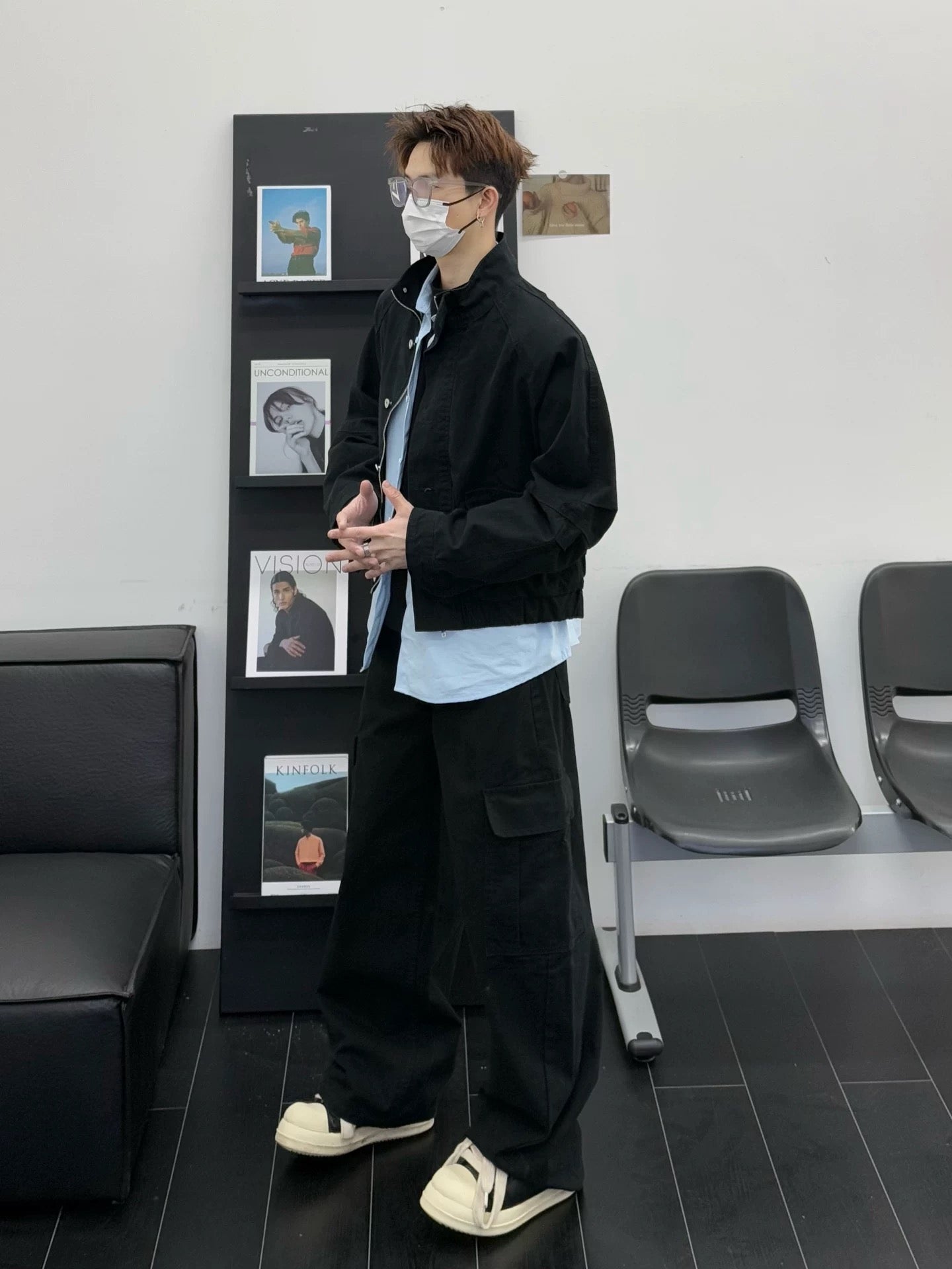 Men’s Short Utility Stand Collar Jacket – Vintage Workwear Streetwear Outerwear T0048