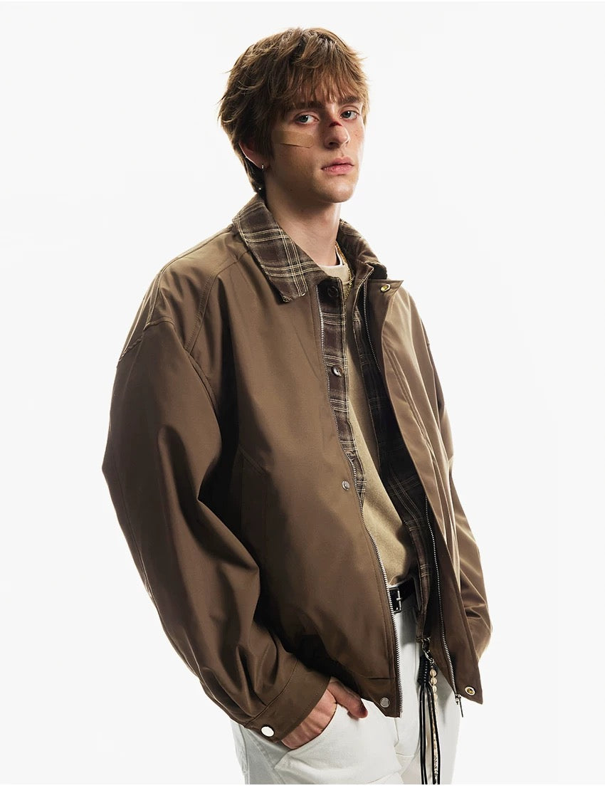 Men’s Retro American Plaid Lapel Jacket T0253