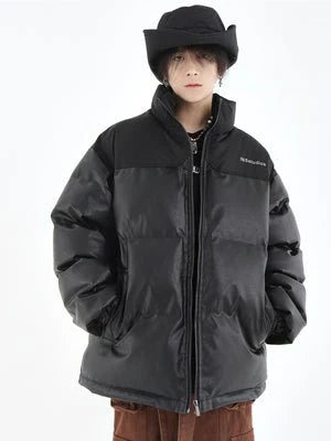 [INSstudios] PU LEATHER COTTON ZIPPER JACKET T0111